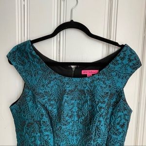 Betsey Johnson Metallic Jacquard A Line Dress